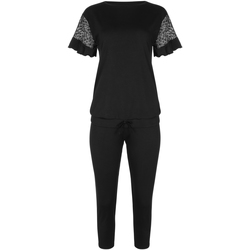 Vêtements Femme Pyjamas / Chemises de nuit Lisca Pyjama tenue d'intérieur leggings top manches courtes Smooth Noir