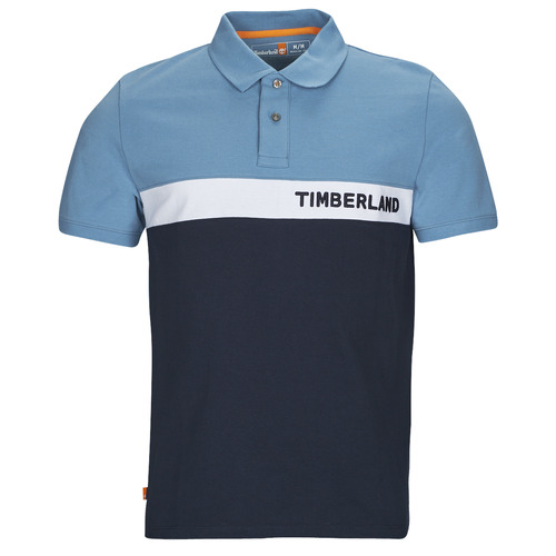 Vêtements Homme Timberland красная хлопковая рубашка размер s Timberland SS MILLERS RIVER COLOURBLOCK POLO REG Bleu / Marine