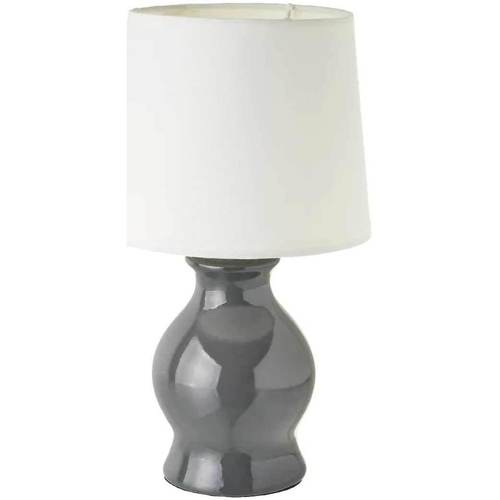 Grande Lampe De Table Esprit Lampes à poser Unimasa Lampe en céramique grise 26 cm Gris