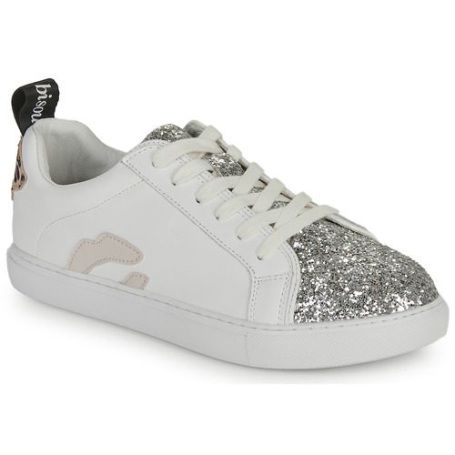 Chaussures Femme Baskets basses Loulou Blanc Rose Gold Glitter Paname BETTYS ROSE GLITTER SILVER Blanc / Argenté