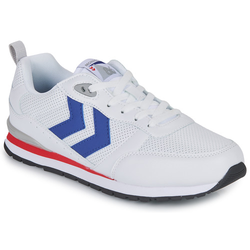 Chaussures Homme Baskets basses big MONACO 86 PERFORATED Blanc / Bleu / Rouge