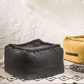 Maison & Déco Coussins Lefebvre-Textile Coussin de sol en coton Carnet de voyage Noir