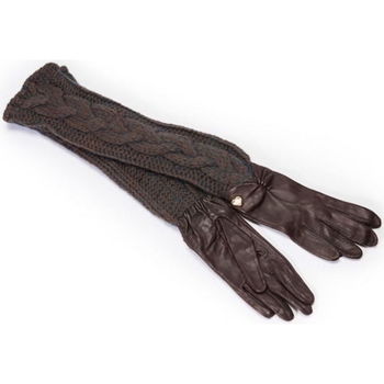 Accessoires textile Femme Gants Roberto Cavalli gants en cuir et cashmere Marron
