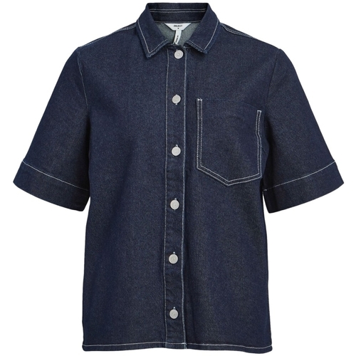 Vêtements Femme Tops / Blouses Object Shirt Gemme - Dark Blue Denim Bleu