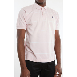 Vêtements Homme T-shirtLa mode responsable Nautica Polo Rose Rayé Rose - Blanc