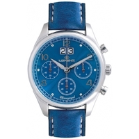 Montres & Bijoux Homme Montres Mixtes Analogiques-Digitales Lorenz montre homme 1934 chronographe cuir bleu Bleu