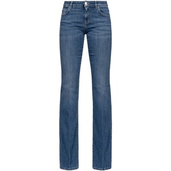 Vêtements Femme logo-print Jeans droit Pinko 100177-A0FS Bleu