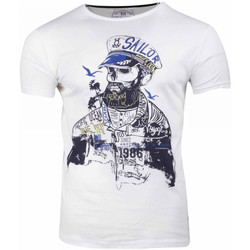 Vêtements Homme T-shirts manches courtes La Maison Blaggio MB-MENTOR Blanc