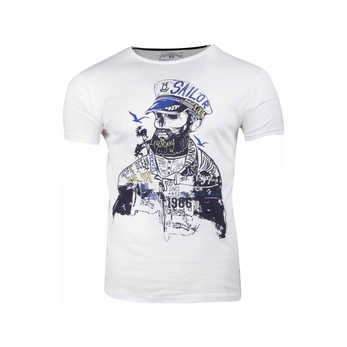 Vêtements Homme T-shirts & Polos La Maison Blaggio MB-MENTOR Blanc