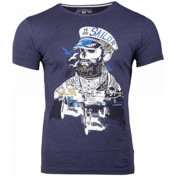 Vêtements Homme T-shirts manches courtes La Maison Blaggio MB-MENTOR Bleu