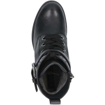 Caprice Black Casual Leather Booties Noir