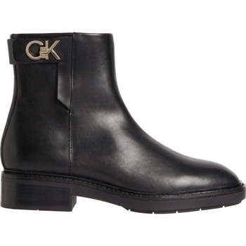 Chaussures Femme Bottines Calvin Klein Jeans rubber sole ankle boot whw-lth Noir