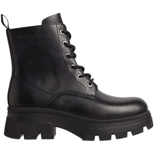 Chaussures Femme Green Dress For Girl With Logo Jeans chunky combat laceup boot Noir