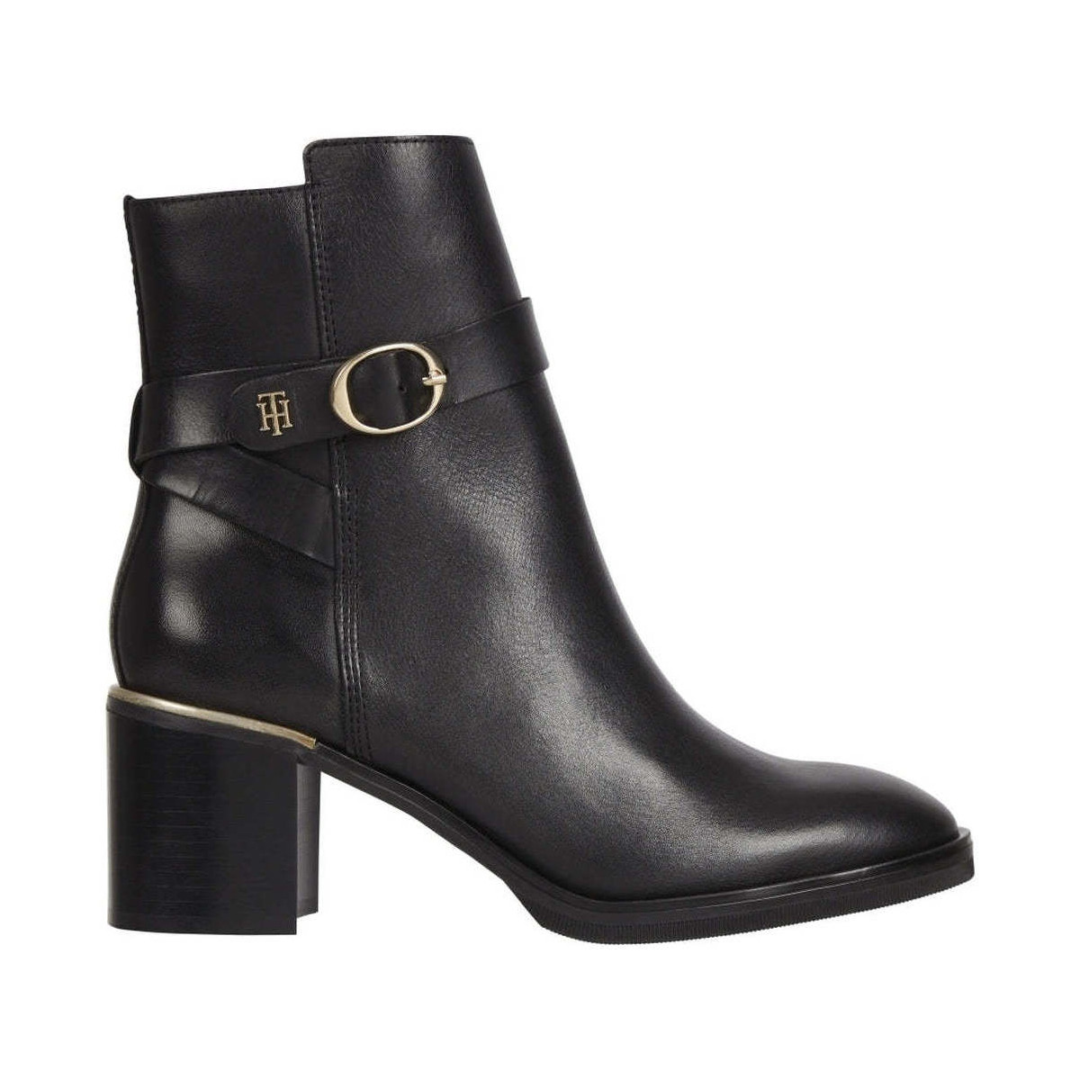 Chaussures Femme Bottines Tommy Hilfiger belt heeled boot Noir