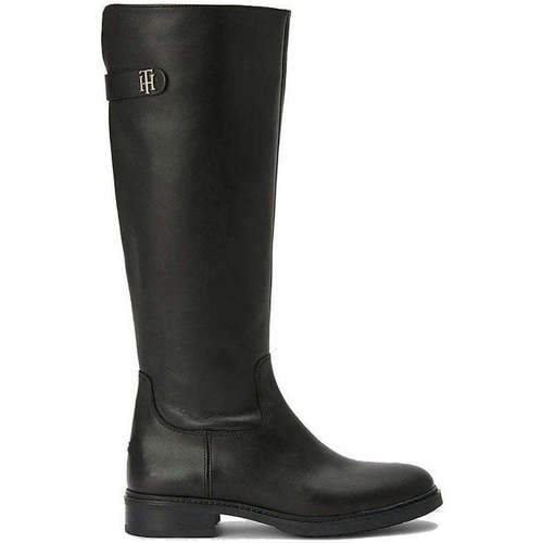 Chaussures Femme Bottines Tommy Hilfiger black casual closed longboot Noir