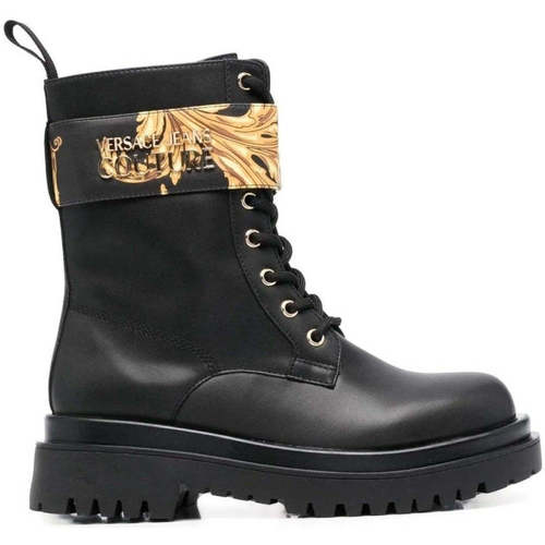 Chaussures Femme Bottines Versace JEANS beautiful Couture black gold casual closed booties Multicolore