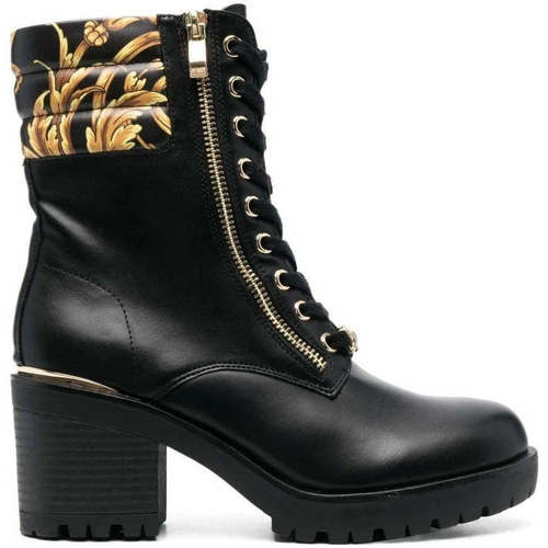 Chaussures Femme Bottines Linge de maison black gold casual closed booties Multicolore