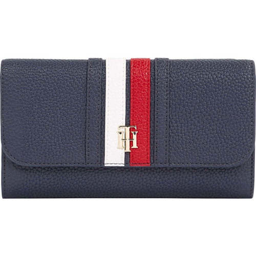Tommy Hilfiger large flap corp wallets Bleu - Sacs Portefeuilles Femme  132,83 €