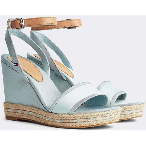 Chaussures Femme Sandales sport Tommy Hilfiger Sporty Textile High Wedge Sandals Bleu