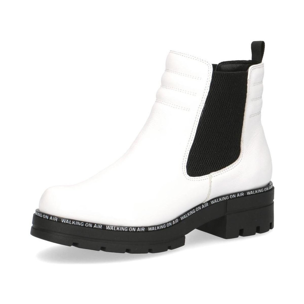 Chaussures Femme Bottines Caprice Booties Low Heels White Blanc