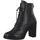Chaussures Femme Bottines Tamaris Booties Middle Heels Black Leather Noir