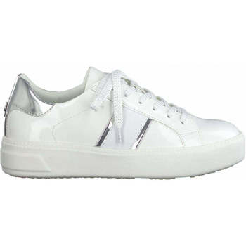 Chaussures Femme Baskets basses Tamaris Wht Pat Silver Casual Trainers Blanc