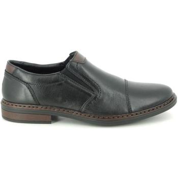 Chaussures Homme Baskets basses Rieker Black Casual Leather Flats Noir