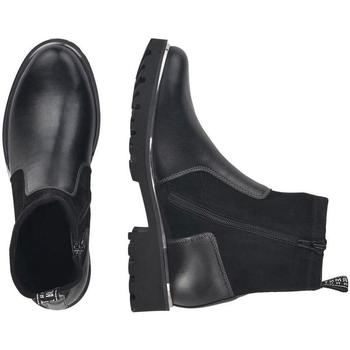 Remonte Black Casual Leather Booties Noir