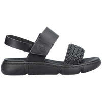Chaussures Femme Sandales sport Rieker black casual open sandals Noir
