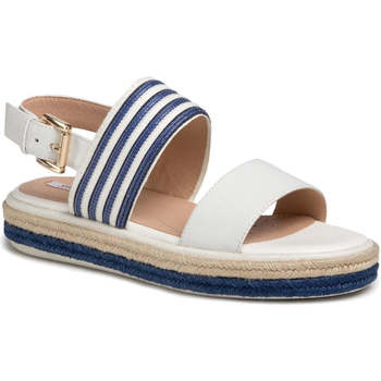 Geox white blue casual open sandals Blanc