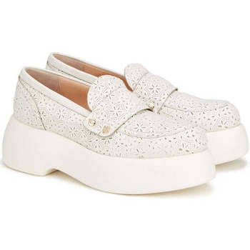 Agl puffy moc perforated shoes Blanc