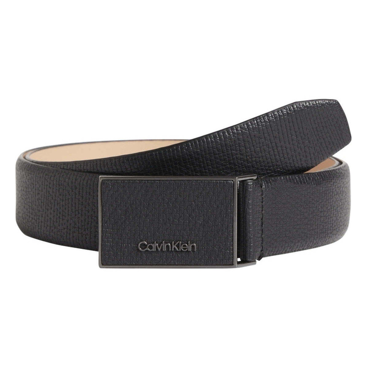 Accessoires textile Homme Ceintures Calvin Klein Jeans leather inlay plaque pal 35mm belts Noir