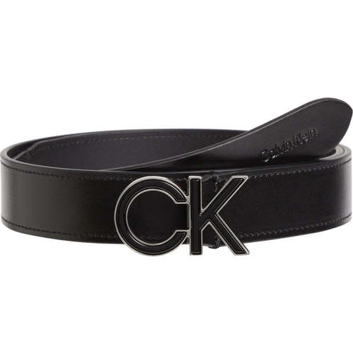Accessoires textile Femme Ceintures Calvin Klein ribbon Jeans re-lock inlay logo belt 30mm Noir
