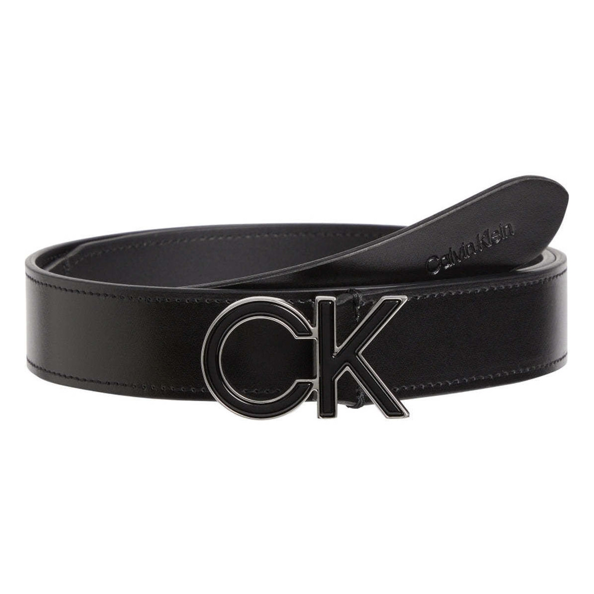 Accessoires textile Femme Ceintures Calvin Klein Jeans re-lock inlay logo belt 30mm Noir