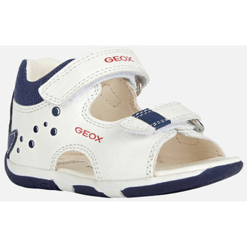Chaussures Garçon Baskets mode Geox B SANDAL TAPUZ BOY blanc/bleu marine