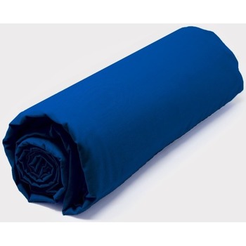 Maison & Déco Draps housse Salomé Prestige Drap housse satin de coton 120 fils - Bonnet 30cm Bleu