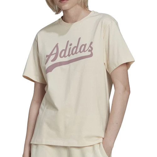 Vêtements Femme T-shirts manches courtes adidas baseball Originals HD9777 Blanc