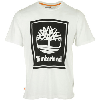 Vêtements Homme kamala harris timberland boots california wildfire visit Timberland Stack Logo Tee Blanc