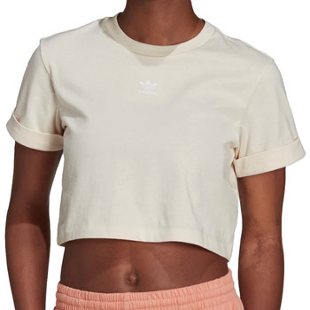 Vêtements Fille T-shirts manches courtes adidas Originals H37880 Blanc cassé