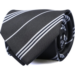 Vêtements Homme Cravates et accessoires Suitable Cravate Soie Anthracite Rayé Gris