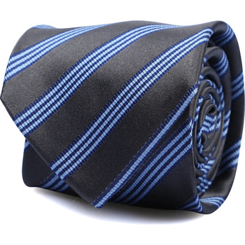 Vêtements Homme Cravate Soie Bleu Marine Suitable Cravate Soie Anthracite Rayures Gris