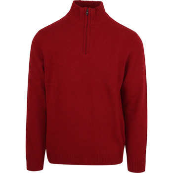 Vêtements Homme Sweats Suitable Pull Demi-Zippé en Laine Mélangée Rouge Rouge