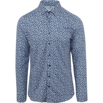 chemise desoto  chemise motif des fleurs bleu 