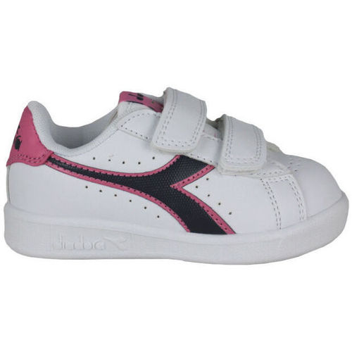 Chaussures Enfant Baskets mode tape Diadora 101.173339 01 C8593 White/Black iris/Pink pas Blanc