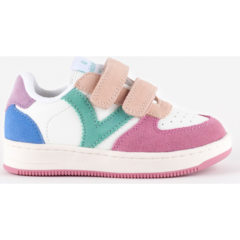 Chaussures Enfant Baskets mode Victoria BASKET TIEMPO CROÛTE DE CUIR & SCRATCHS 1124116 Rose