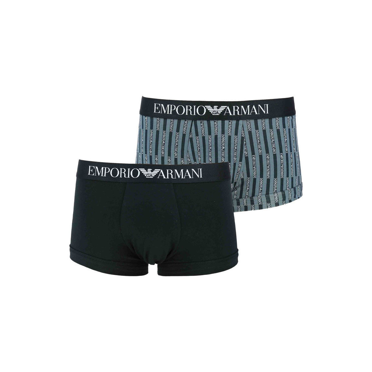Sous-vêtements Homme Boxers Ea7 Emporio Armani Pack de 2   TRUNK Noir