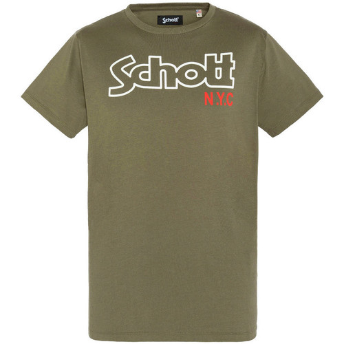 Vêtements Homme T-shirt Future Tokyo preto laranja Schott TSCREWVINT Vert