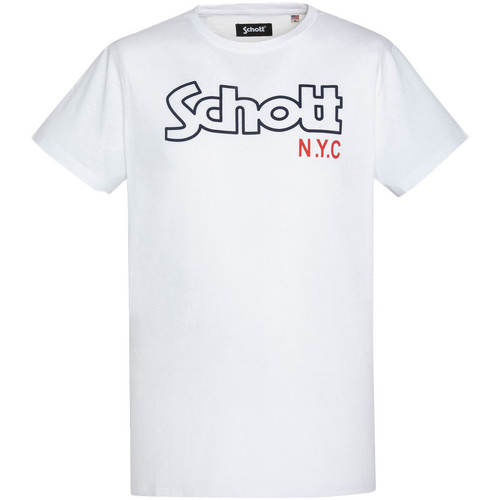 Vêtements Homme T-shirts & Polos Schott TSCREWVINT Blanc