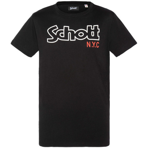 Vêtements Homme T-shirt Future Tokyo preto laranja Schott TSCREWVINT Noir