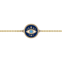 Montres & Bijoux Femme Bracelets Brillaxis Bracelet  oeil émail bleu Jaune